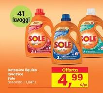 Offerta per Sole - Detersivo Liquido Lavatrice a 4,99€ in Interspar