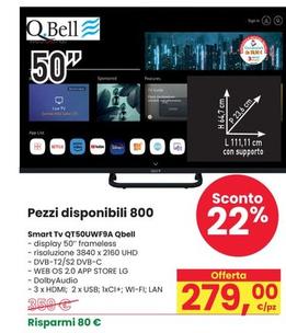 Offerta per Qbell Technology -  Smart Tv QT50UWF9A a 279€ in Interspar