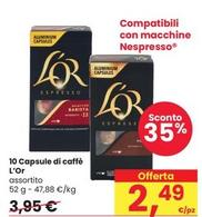 Offerta per L'or Espresso - 10 Capsule Di Caffè a 2,49€ in Interspar