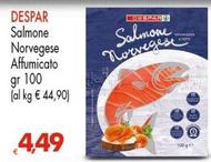 Offerta per Despar - Salmone Norvegese Affumicato a 4,49€ in Interspar