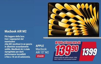 Offerta per Macbook air a 139,9€ in Trony