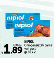 Offerta per Nipiol - Omogeneizzati Carne a 1,89€ in Carrefour Market