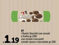 Offerta per RT - I Rustici Biscotti Cereali Cacao E Cioccolato a 1,19€ in Carrefour Market