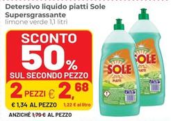 Offerta per Sole - Detersivo Liquido Piatti Supersgrassante a 1,34€ in Coop