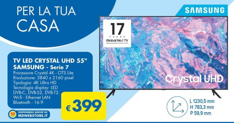 Offerta per Samsung - Tv Led Crystal Uhd 55" Serie 7 a 399€ in MD
