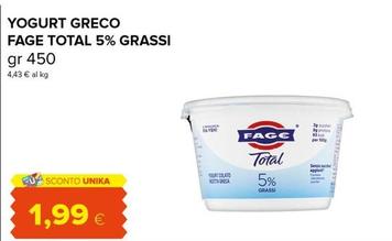 Offerta per Fage - Yogurt Greco Total 5% Grassi a 1,99€ in Oasi