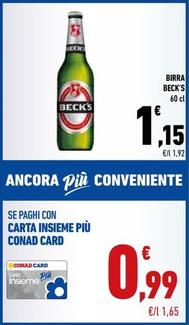 Offerta per Becks - Birra a 1,15€ in Conad Superstore