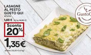 Offerta per Gusto Qui - Lasagne Al Pesto a 1,35€ in Coop
