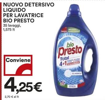 Offerta per Bio Presto - Nuovo Detersivo Liquido Per Lavatrice a 4,25€ in Coop