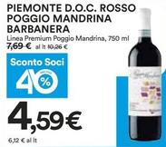 Offerta per Mandrina Barbanera - Piemonte D.O.C. Rosso Poggio a 4,59€ in Coop