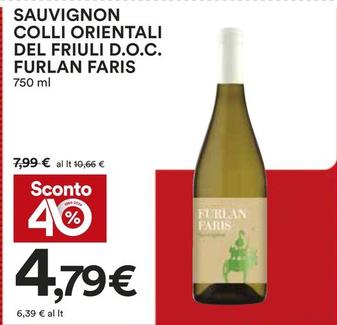 Offerta per Furlan Faris - Sauvignon Colli Orientali Del Friuli D.O.C. a 4,79€ in Coop