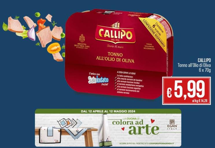 Offerta per Callipo - Tonno All'Olio Di Oliva a 5,99€ in Coop