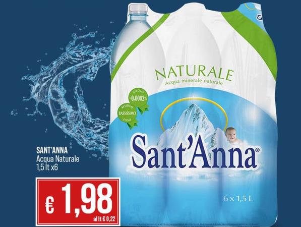 Offerta per Sant'Anna - Acqua Naturale a 1,98€ in Coop