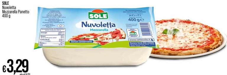Offerta per Sole - Nuvoletta Mozzarella Panetto a 3,29€ in Coop