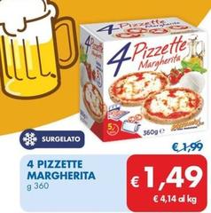 Offerta per 4 Pizzette Margherita a 1,49€ in MD