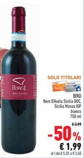 Offerta per Birgi - Nero D'Avola Sicilia DOC a 1,99€ in Conad