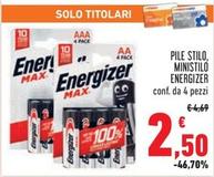 Offerta per Energizer - Pile Stilo/Ministilo a 2,5€ in Conad