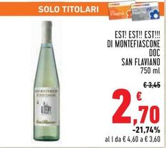 Offerta per  Cantina di Montefiascone - Est! Est!! Est!!! DOC San Flaviano a 2,7€ in Conad City