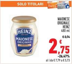 Offerta per Heinz - Maionese Originale a 2,75€ in Conad City
