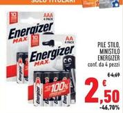 Offerta per Energizer - Pile Stilo, Ministilo a 2,5€ in Conad Superstore