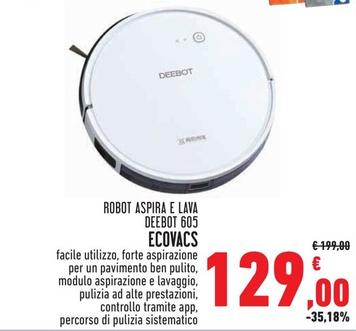 Offerta per Ecovacs - Robot Aspira E Lava Deebot 605 a 129€ in Conad Superstore