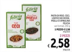 Offerta per Felicia - Pasta Di Riso/Ceci/Lenticchie Rosse/Piselli O Spirulina a 2,58€ in Spazio Conad