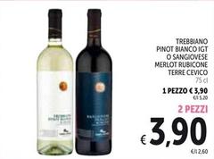 Offerta per Terre Cevico - Trebbiano Pinot Bianco IGT O Sangiovese Merlot Rubicone a 3,9€ in Spazio Conad
