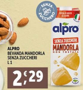 Offerta per Alpro - Bevanda Mandorla Senza Zuccheri a 2,29€ in Decò