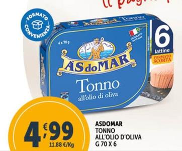 Offerta per Asdomar - Tonno All'olio D'oliva a 4,99€ in Decò