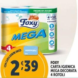 Offerta per Foxy - Carta Igienica Mega Decorata 4 Rotoli a 2,39€ in Decò