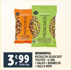 Offerta per Wonderful - Pistacchi Sgusciati Tostati Salati a 3,99€ in Decò