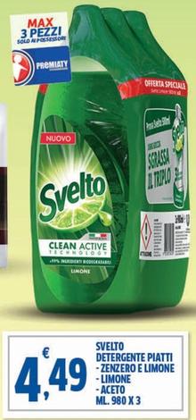 Offerta per Svelto - Detergente Piatti/Zenzero E Limone/Limone/Aceto a 4,49€ in Sigma
