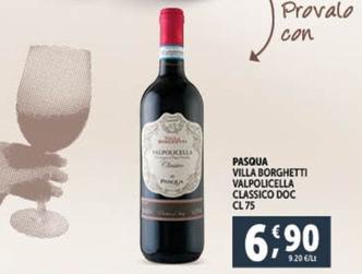 Offerta per Pasqua - Villa Borghetti Valpolicella Classico DOC a 6,9€ in Decò