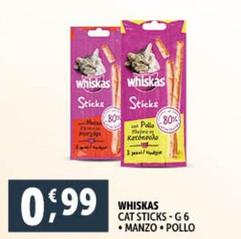 Offerta per Whiskas - Cat Sticks Manzo a 0,99€ in Decò