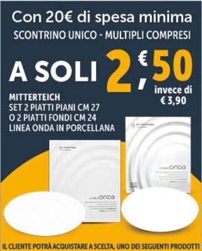 Offerta per Mitterteich - Set 2 Piatti Piani O 2 Piatti Fondi Linea Onda In Porcellana a 2,5€ in Decò