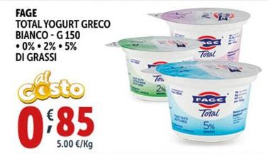Offerta per Fage - Total Yogurt Greco Bianco a 0,85€ in Decò