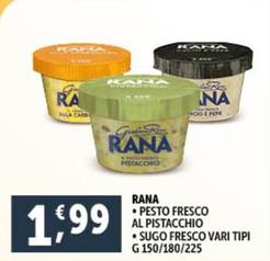 Offerta per Rana - Pesto Fresco Al Pistacchio/sugo Fresco a 1,99€ in Decò