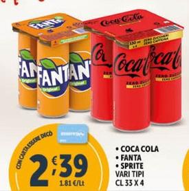 Offerta per Coca Cola/Fanta/Sprite a 2,39€ in Decò