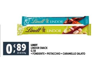 Offerta per Lindt - Lindor Snack Fondente a 0,89€ in Decò