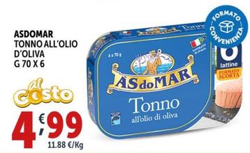 Offerta per Asdomar - Tonno All'Olio D'Oliva a 4,99€ in Decò