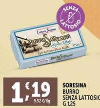 Offerta per Latteria Soresina - Burro Senza Lattosio a 1,19€ in Decò
