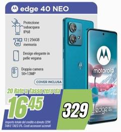 Offerta per Motorola - Edge 40 Neo 16,6 cm (6.55") Doppia SIM Android 13 5G USB tipo-C 12 GB 256 GB 5000 mAh Blu a 329€ in andronico