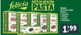 Offerta per Felicia - Pasta Bio Cereali a 1,99€ in Decò