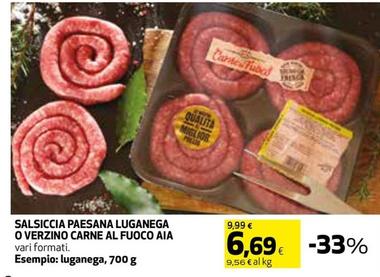 Offerta per Aia - Salsiccia Paesana Luganega O Verzino Carne Al Fuoco a 6,69€ in Coop