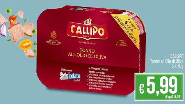 Offerta per Callipo - Tonno All'olio Di Oliva a 5,99€ in Coop