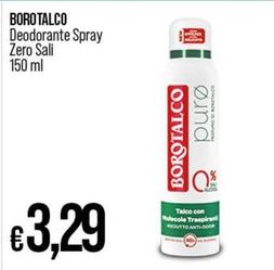 Offerta per Borotalco - Deodorante Spray Zero Sali a 3,29€ in Ipercoop