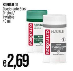 Offerta per Borotalco - Deodorante Stick Original/ Invisible a 2,69€ in Ipercoop