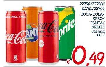 Offerta per Coca-cola/ Zero/ Fanta/ Sprite a 0,49€ in ZONA
