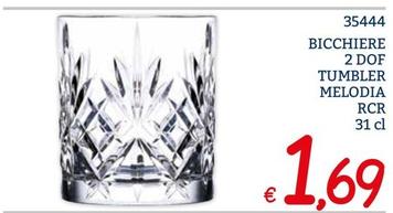 Offerta per Bicchiere 2 Dof Tumbler Melodia Rcr a 1,69€ in ZONA