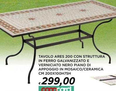 Offerta per Tavolo Ares 200 Con Struttura In Ferro Galvanizzato E Verniciato Nero Piano Di Appoggio In Mosaico/ceramica a 299€ in Ipercoop